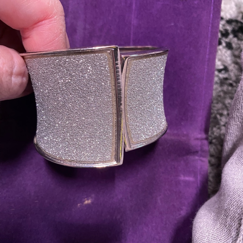 Silver Textured Women's Cuff Bracelet